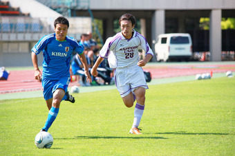 札幌大学サッカー部と日本代表練習試合 場所:厚別競技場