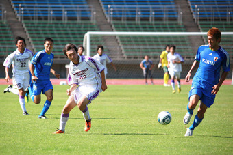 札幌大学サッカー部と日本代表練習試合 場所:厚別競技場