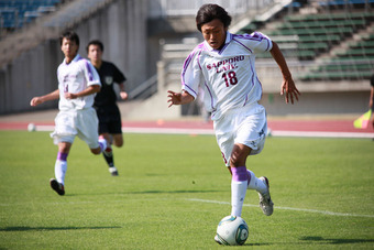 札幌大学サッカー部と日本代表練習試合 場所:厚別競技場
