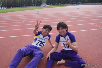 男子200Mワン・ツーの織江くん芥川くん