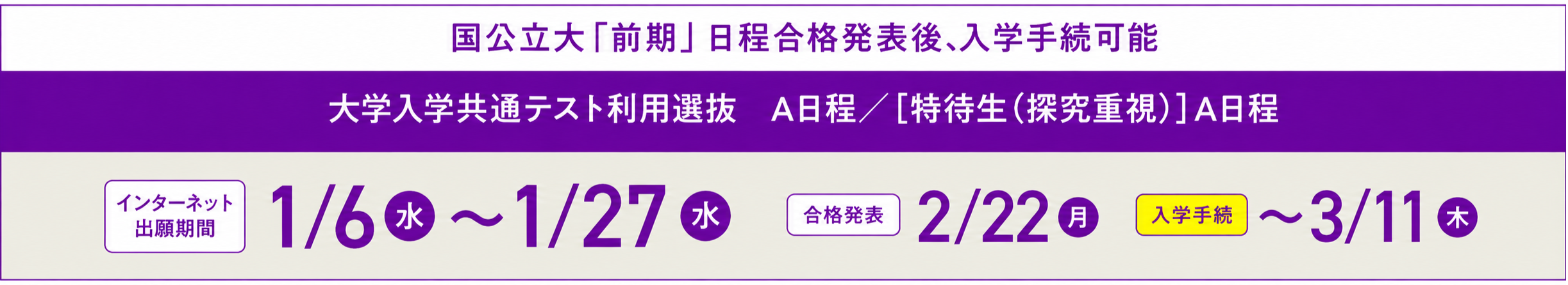 大学入学共通テスト利用選抜A日程／［特待生（探究重視）］A日程