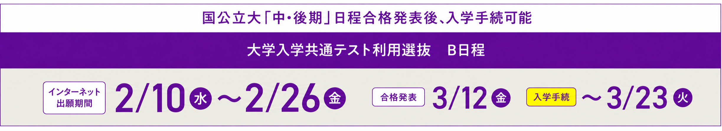 大学入学共通テスト利用選抜B日程